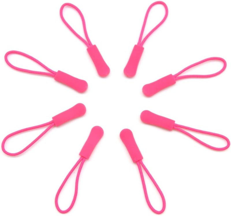 Ruidee 50 Pieces Zipper Pulls Zipper Tabs Zipper Pull Cord Extender Replacement Zipper Pulls for Backpacks, Jackets, Luggage, Purses, Handbags（Dark Pink） - Image 4